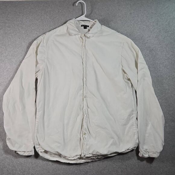 James Perse Poplin Shirt Button Down Double layered Fabric size 4 XL *Stain - Picture 1 of 12